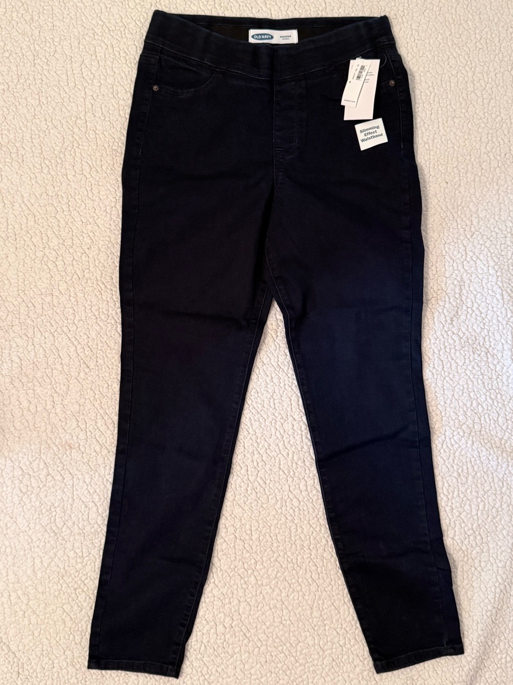 NWT Old Navy Rockstar Jeggings pull on pants stretch denim dark blue